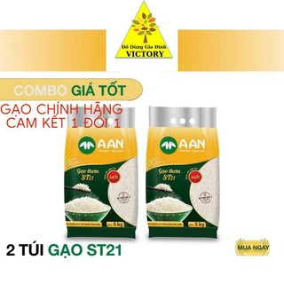 Combo 2 túi gạo thơm st21 a an mỗi túi 5kg - đặc sản sóc trăng - thơm hoa lài nhẹ, cơm ngọt, rất dẻo, để nguội vẫn mềm