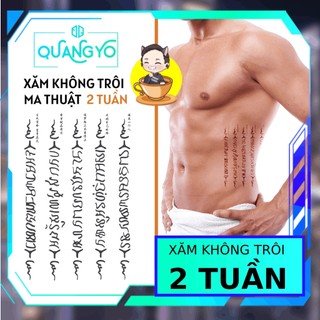Hình xăm không trôi khổ chữ to 5 dòng thái lan 12x19cm, xăm sak yant, hah taew, xăm giống inkaholic