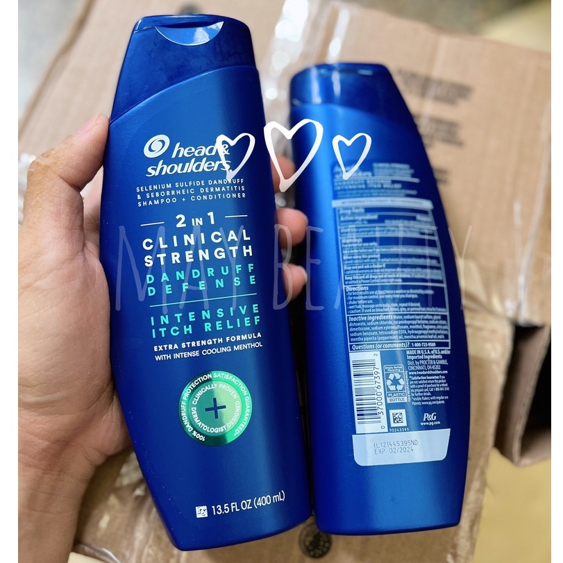 Dầu gội Head And Shoulders Clinical Strength Mỹ dành cho da đầu Gàu ngứa 400ml | BigBuy360 - bigbuy360.vn