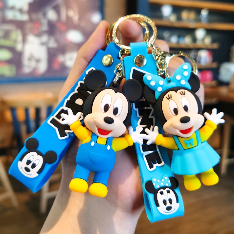 DISNEY Móc Khóa Hình Chuột Mickey Minnie Dễ Thương