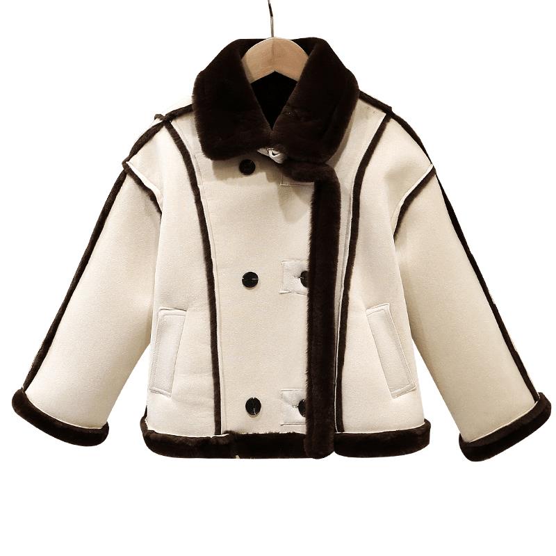 Áo Khoác Da Lộn Lót Nhung Dày Thời Trang Mùa Đông 2022 Mới Cho Bé Trai Và Gái