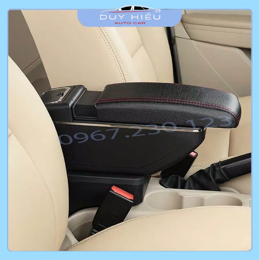 Hộp tì tay cắm cốc Hyundai Getz không cần khoan vít 7 cổng usb có thể trượt được