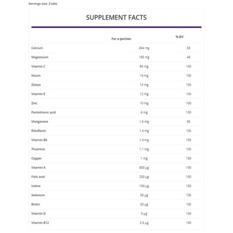 Viên uống bổ sung khoáng chất và Vitamin Ostrovit Vit&Min 100%