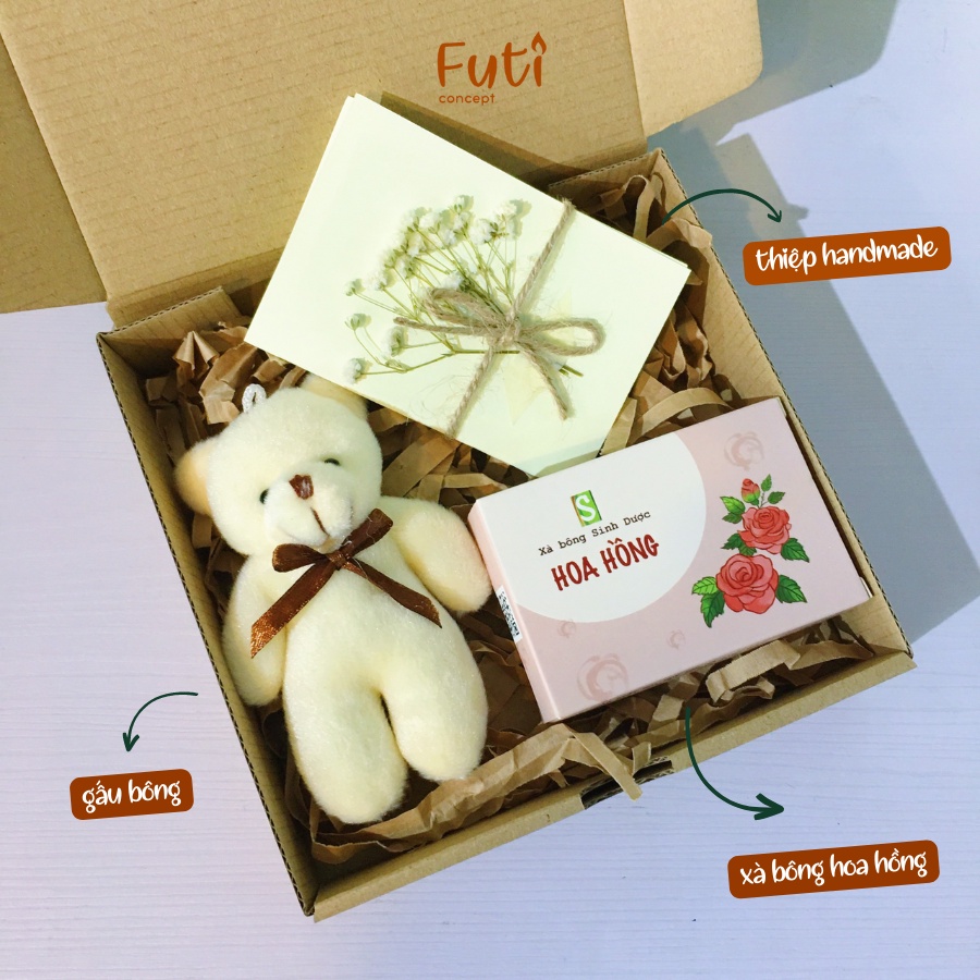 Hộp quà nến thơm và gấu, set quà nến thơm tặng người yêu bạn gái Gấu Box
