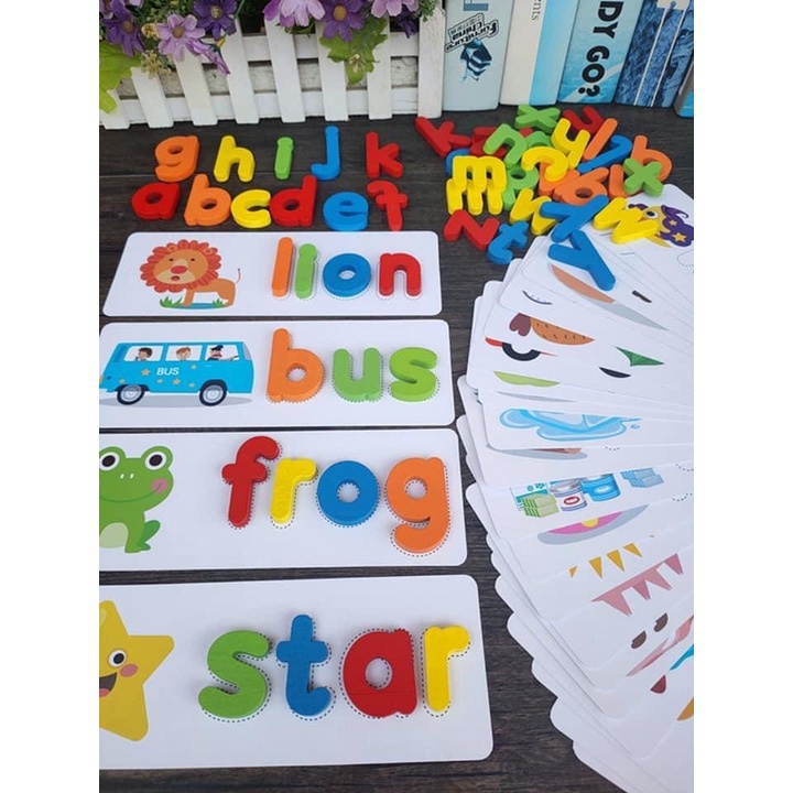 Bộ Đồ Chơi Học Đánh Vần Tiếng Anh Bằng Gỗ Cho Bé