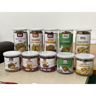 Combo 6 hộp Bánh Baker Baking Thanh hạt dinh dưỡng, Chuối Yến Mạch, Cookies Yến mạch, Cookies nhân dừa, Bisscotti Mix, K