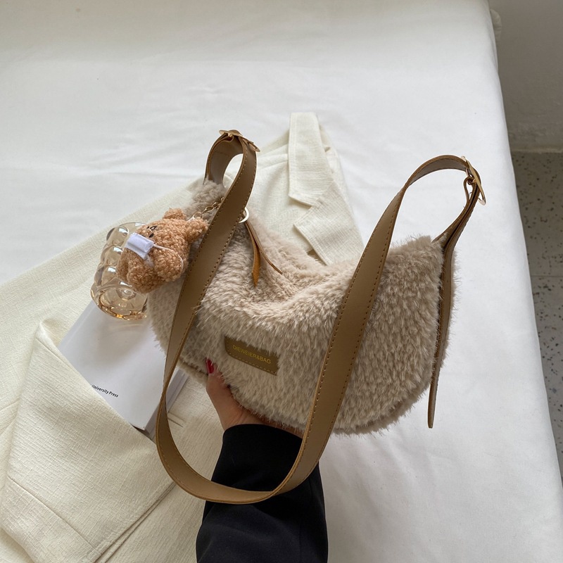 Túi Xách Lông Nhung Kiểu Dáng Đơn Giản Hợp Thời Trang Cho Nữ