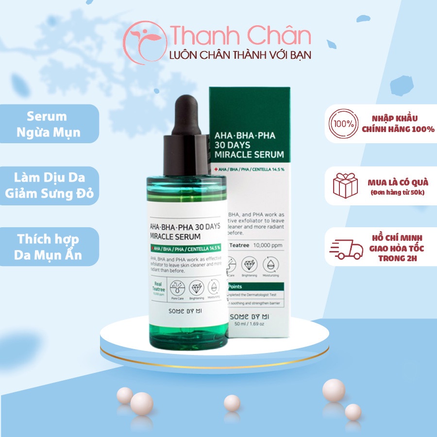 Tinh Chất Giảm Mụn Some By Mi AHA-BHA-PHA 30 Days Miracle Serum 50ml (AUTH)