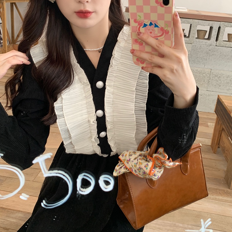 Đầm SUXI màu đen dáng chữ A ôm eo kiểu vintage thời trang thu đông