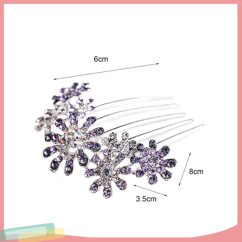 Trâm Cài Tóc Hợp Kim Trang Trí Hoa Đính Đá Xinh Xắn Cho Nữ