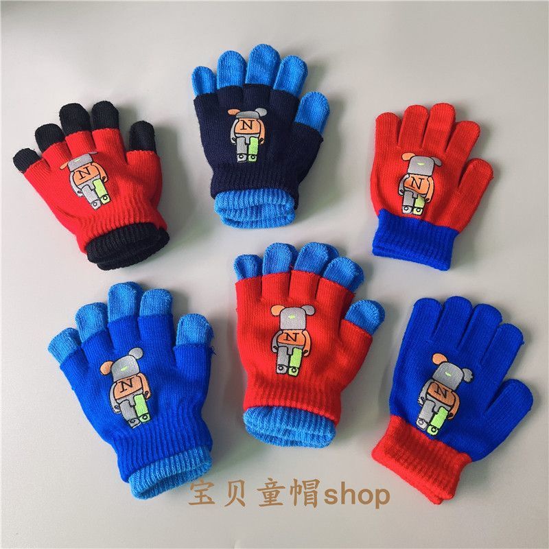 Găng Tay Năm Ngón Giữ Ấm Mùa Đông Dễ Thương Cho Bé