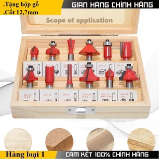 Bộ mũi phay gỗ,mũi soi gỗ 12.7mm 12 món-lưỡi phay gỗ