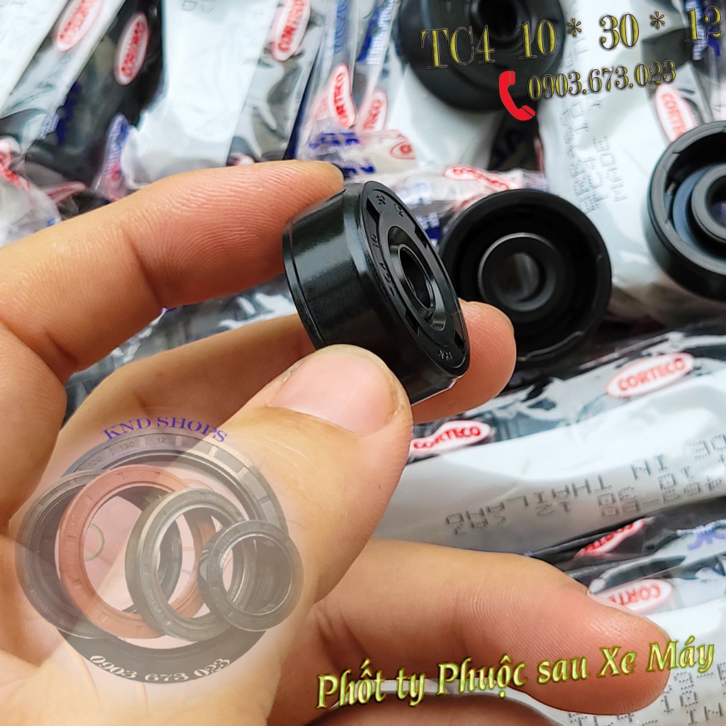 Phốt ty phuộc sau xe máy Honda Click NOK TC4 10*30*12 | TTO TC4 10*30*12 loại vòng đệm 1 lò xo | KND Shops