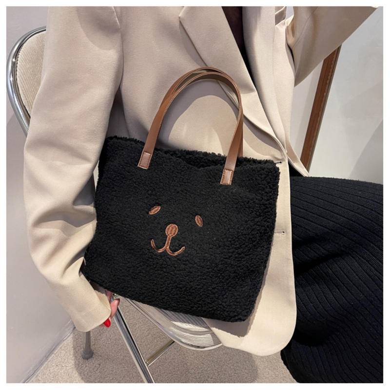 Túi Xách Lông Nhung Kiểu Dáng Đơn Giản Xinh Xắn Dành Cho Nữ