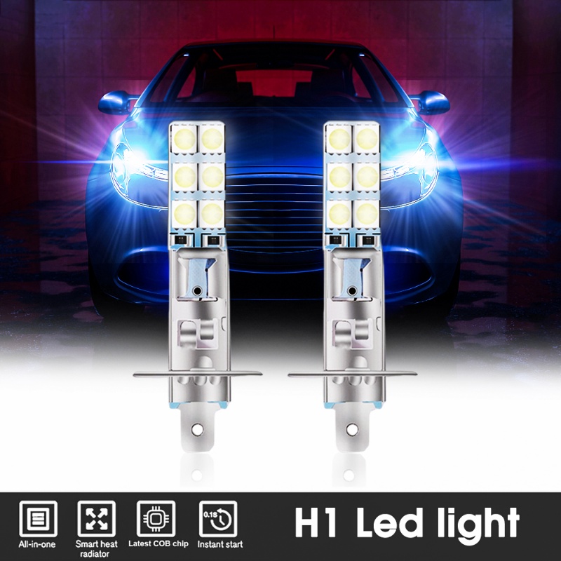 Đèn LED Tín Hiệu Sương Mù Ánh Sáng Trắng 12A H1-12SMD-5050 Cho Xe Hơi
