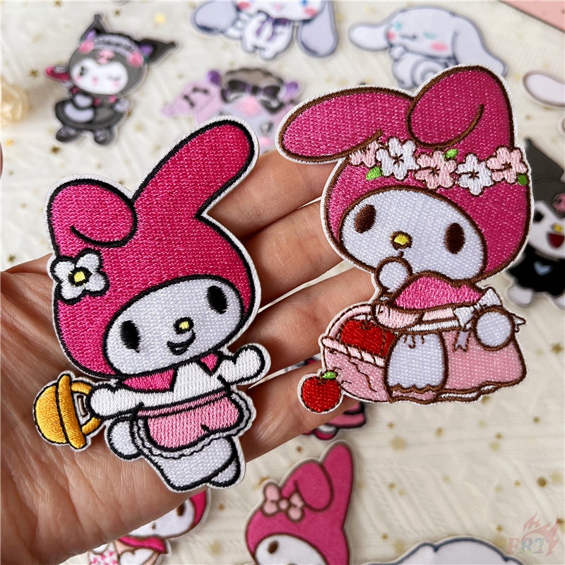 ✿ Miếng Dán Tự Dính Họa Tiết Hoạt Hình Kuromi / Melody / Cinnamoroll ✿ 1 Miếng Dán Ủi Lên Quần Áo, Túi Xách Thêu Hoạ Tiết Ngọt Ngào