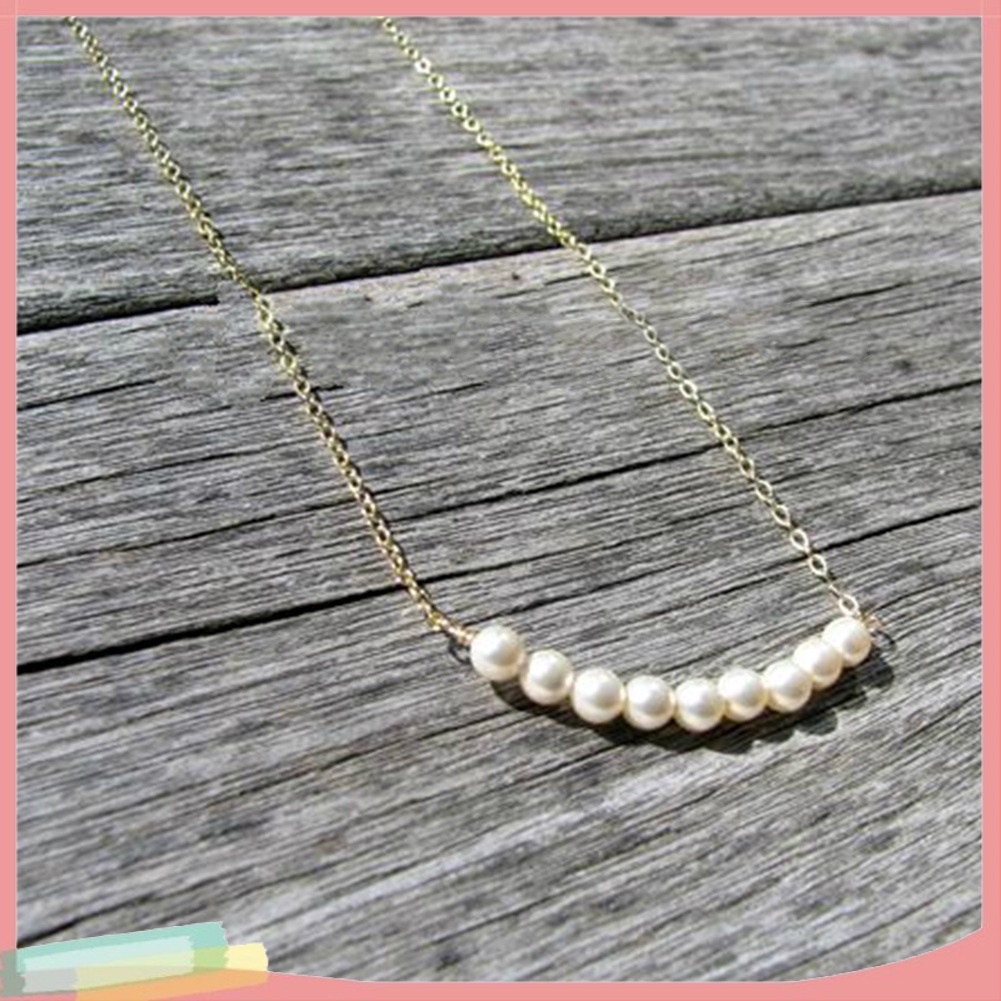 Vòng cổ hợp kim màu vàng đính ngọc trai thời trang cho nữ