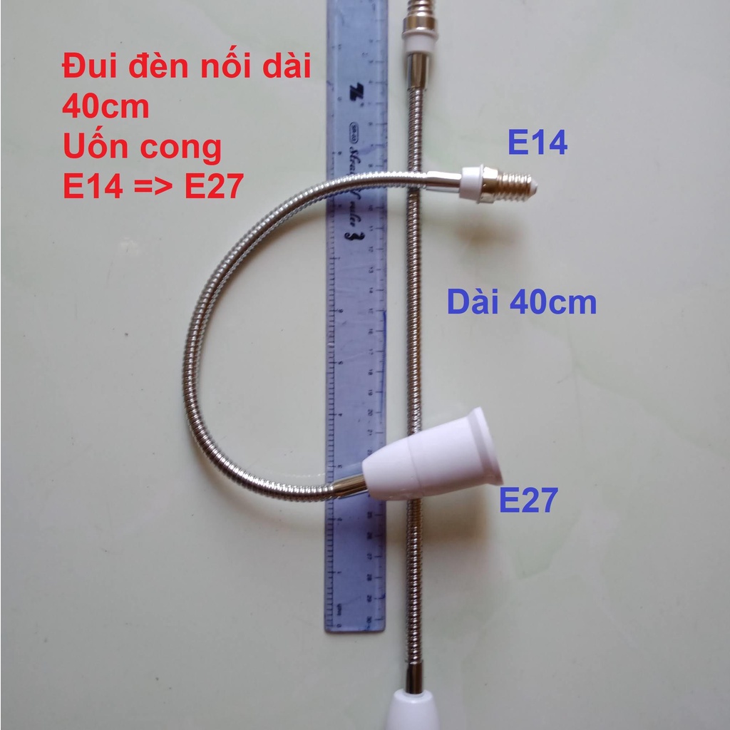 Đui Đèn Chuyển Đổi E14 sang E27 Nối Dài Tiện Lợi - Sang trọng