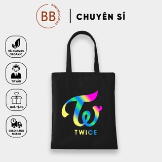 Túi tote vải bố đeo vai canvas in 7 màu nhóm nhạc TWICE