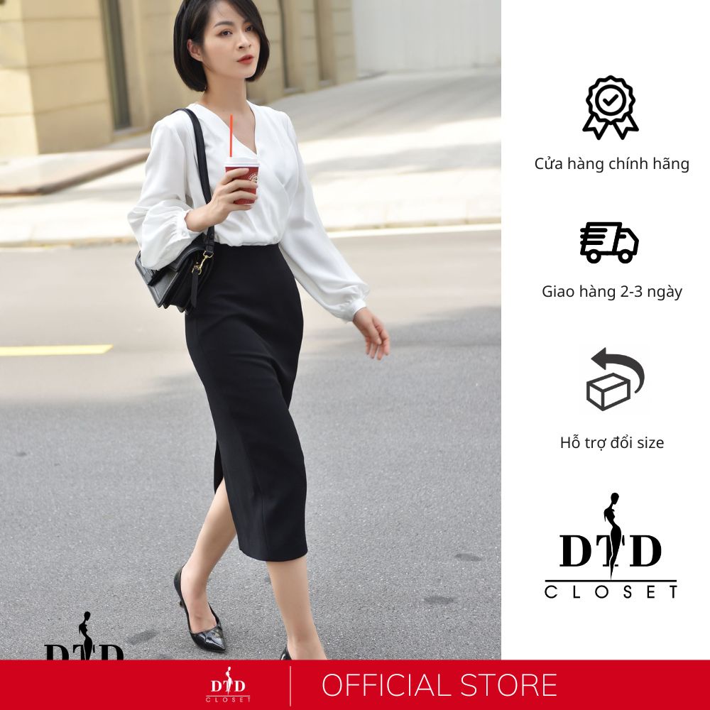 Chân váy bút chì thiết kế cao cấp công sở màu đen DTDCloset