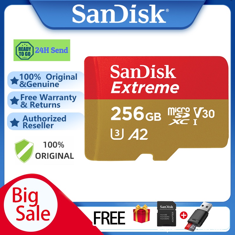 SANDISK Thẻ Nhớ Micro SD Extreme A2 / U3 Class 10 160mb / sW: 90mb / s (32GB / 64GB / 128GB / 256GB)