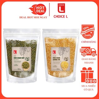 Đậu Xanh Không Vỏ/Hạt/Cà Choice L Gói 400G