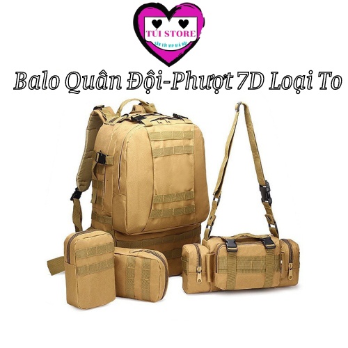 Balo phượt, Balo 7D du lịch chống nước, chịu đựng tốt với mọi điều kiện thích hợp , tặng kèm túi đeo hông
