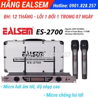 Micro không dây ealsem es-2700 bảo hành 12 tháng - micro không dây - micro karaoke - micro ealsem es2700