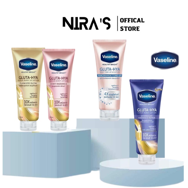 (Tuýp to-Hàng siêu thị Thái)Dưỡng thể Vaseline Healthy Bright Gluta HYA Serum Burst Lotion 10X Thái Lan