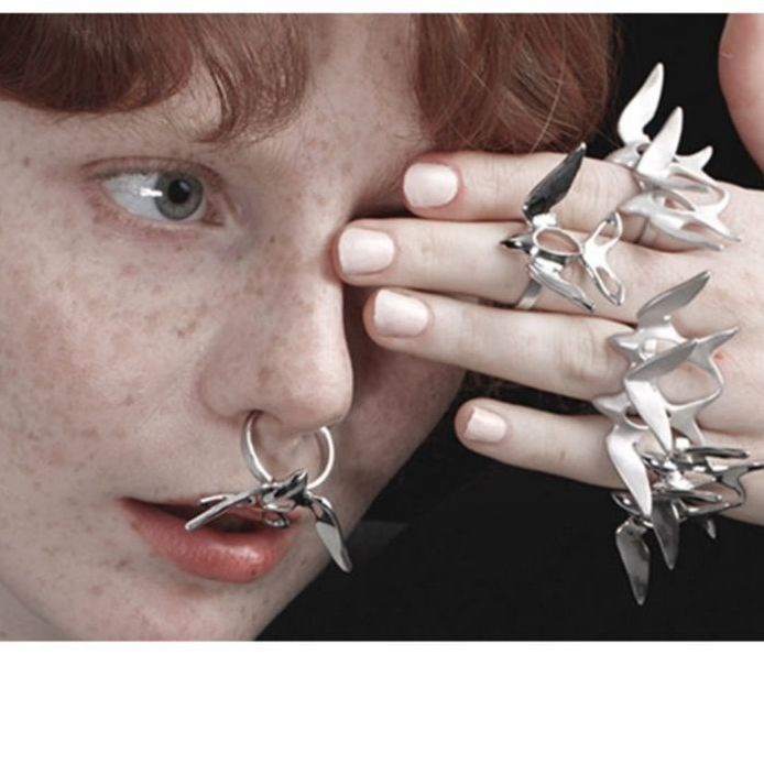 Nhẫn Hở Hình Chim Én Chim Dễ Điều Chỉnh Thiết Kế Độc Đáo Phong Cách Niche Star