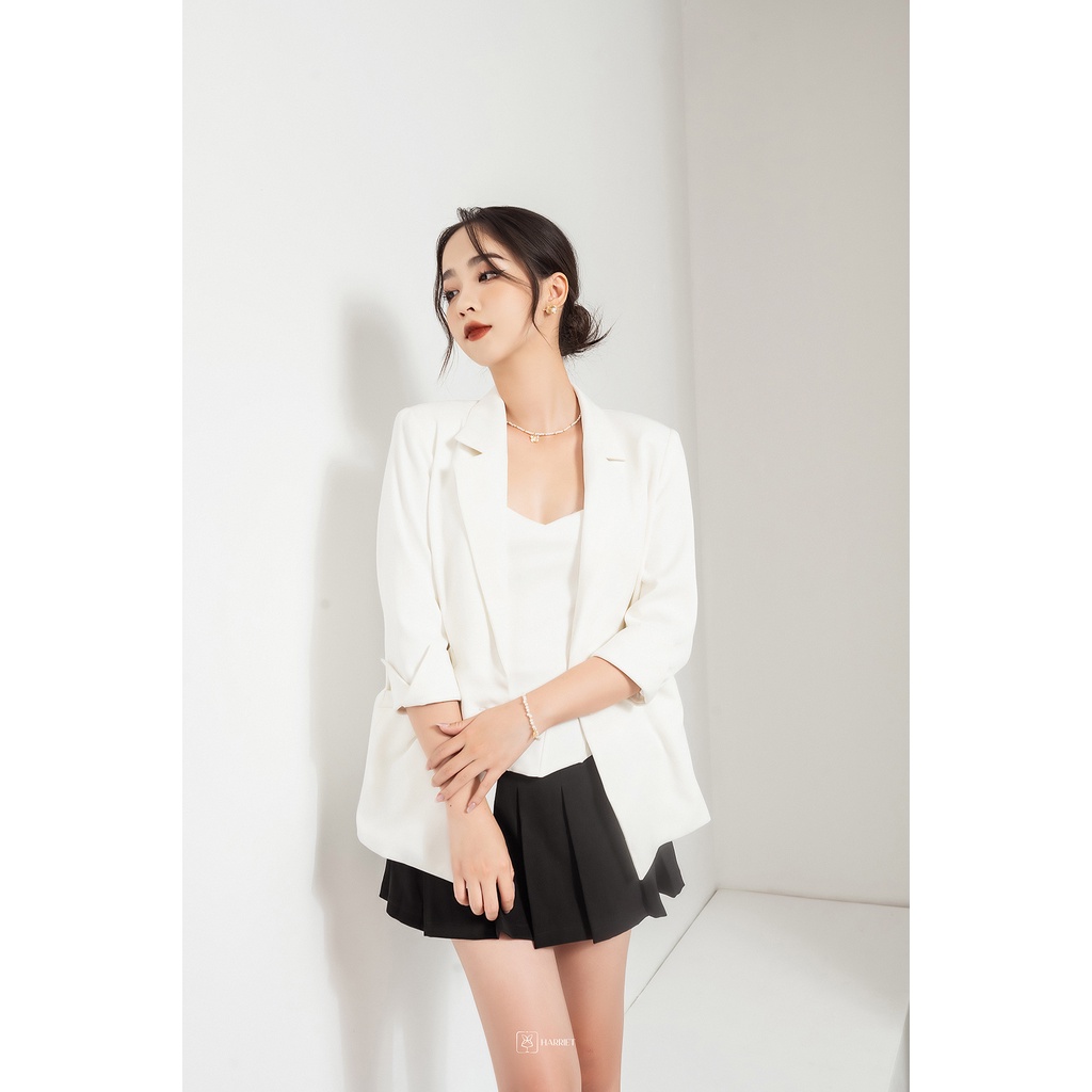 Áo blazer nữ tay lửng hai lớp lịch sự trang nhã Harriet