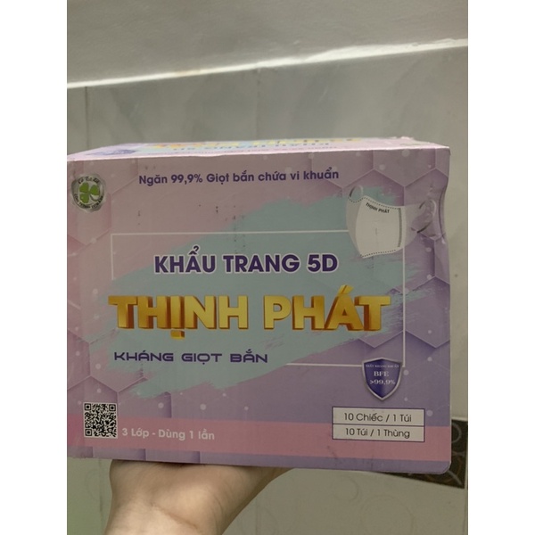 Khẩu trang 5D kháng khuẩn 3 lớp Thịnh Phát