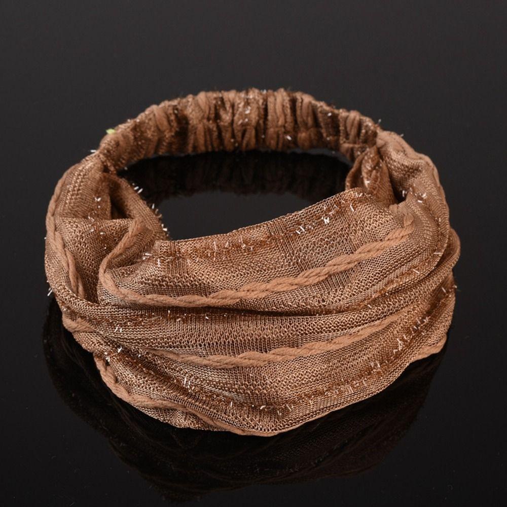 ANEMONE Băng Đô Cài Tóc Bản Rộng Co Giãn Họa Tiết Kẻ Sọc Sáng Bóng Thanh Lịch Dành Cho Mẹ Rửa Mặt