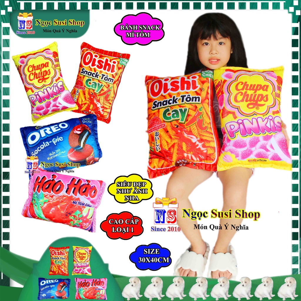 GẤU BÔNG HÌNH BÁNH SNACK GÓI MÌ NHỒI BÔNG SIÊU MỀM MỊN CAO CẤP