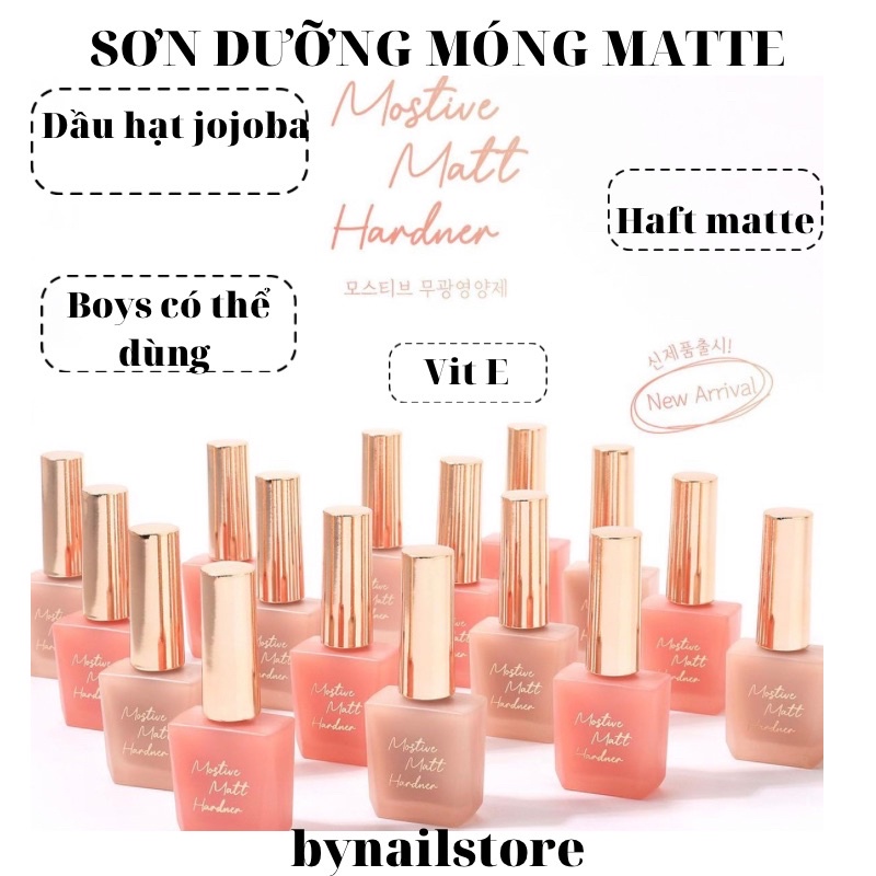 [Mostive] Sơn dưỡng cứng móng haft matte cao cấp Hàn Quốc (1pcs)