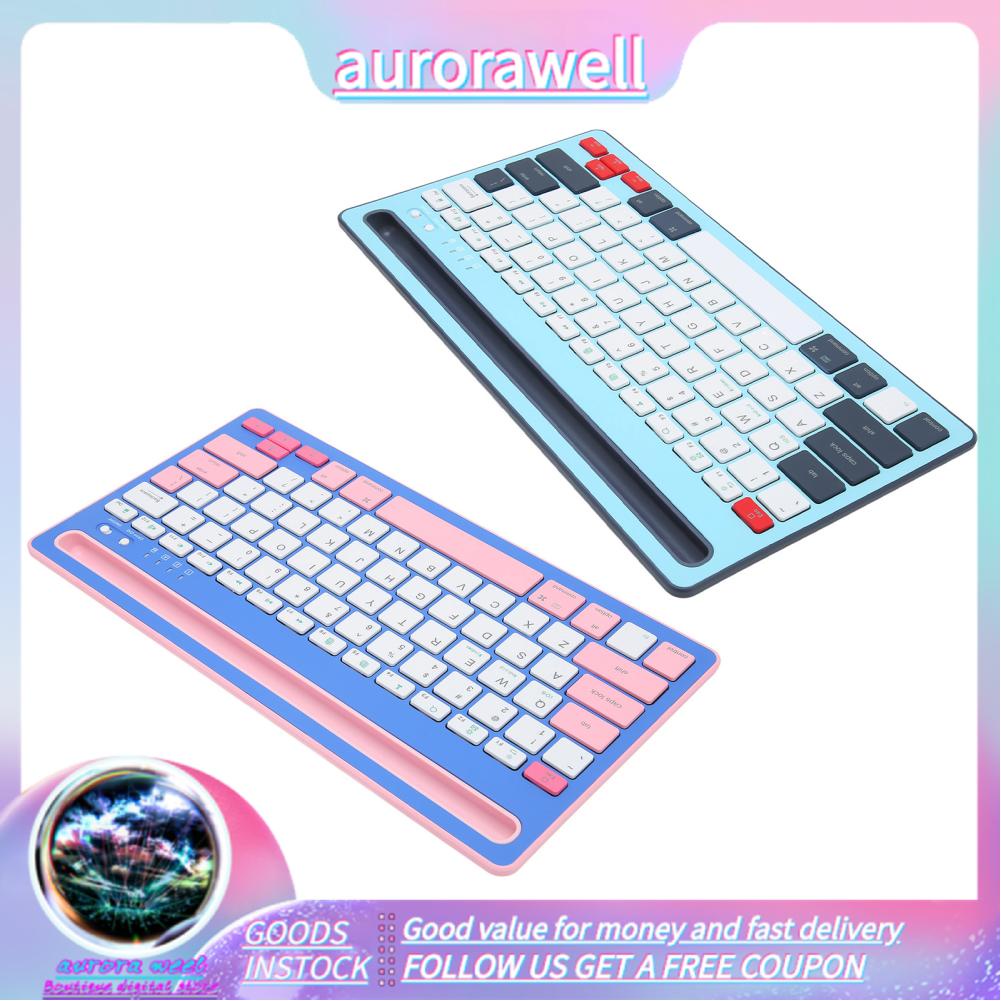 Aurorawell Wireless Bluetooth Keyboard Rechargeable Ergonomics Silent ...