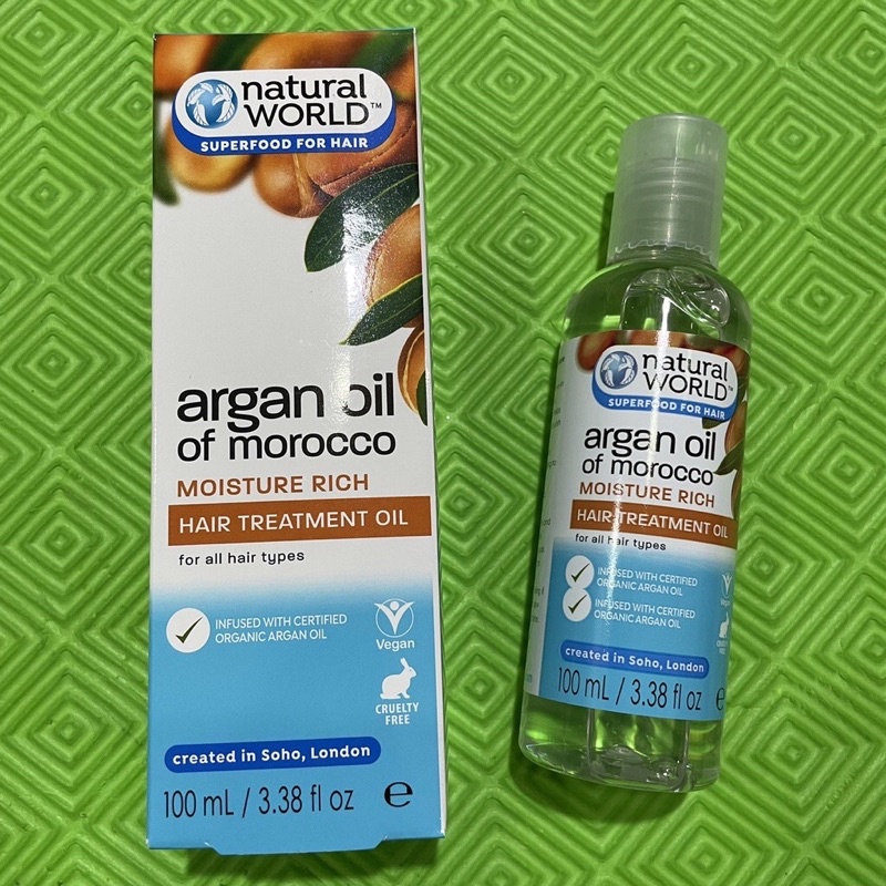 Dầu Dưỡng Tóc Natural World Argan Oil Of Morocco Hair Treatment Chiết Xuất Dầu Argan Dưỡng Ẩm 100ml