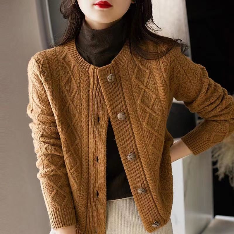 Áo Khoác Cardigan Dệt Kim Dáng Rộng Phong Cách Mới Dễ Phối Đồ
