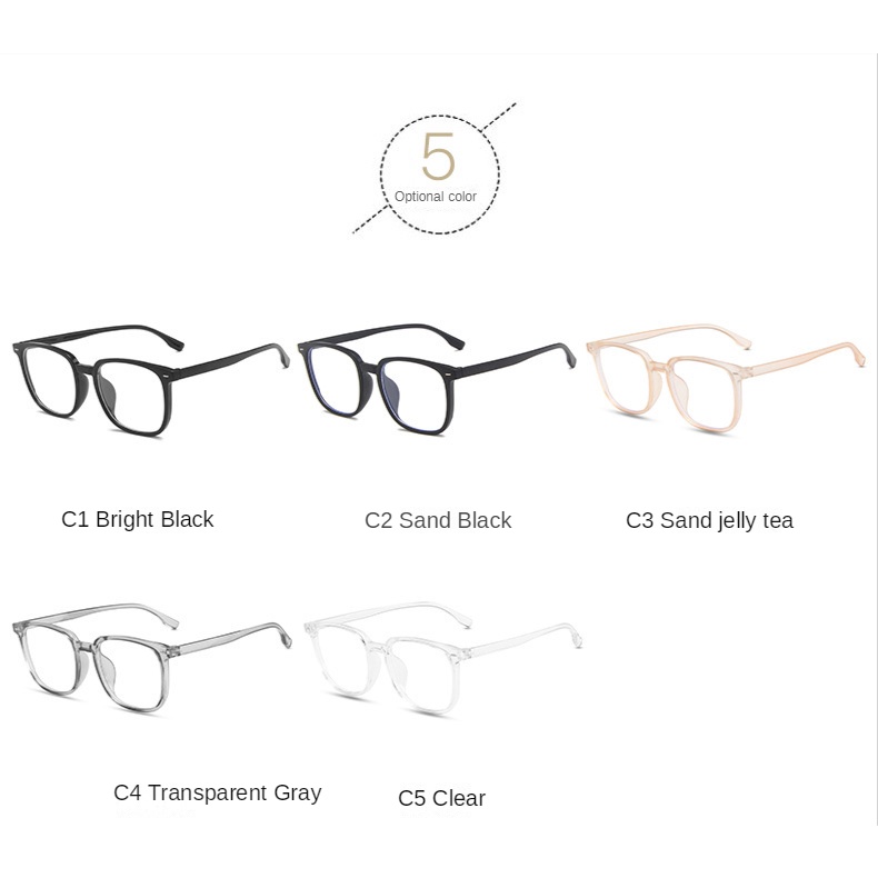 Kính Mát Gọng Vuông Màu Đen Chống Ánh Sáng Xanh Thời Trang Cho Nam COD