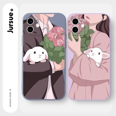 Ốp lưng JURSUE mềm hoạt hình cặp đôi dễ thương đẹp Cho iPhone 17 16 15 14 13 12 11 Pro Max SE 2020 X XR XS ip 8 7 Plus Y2699