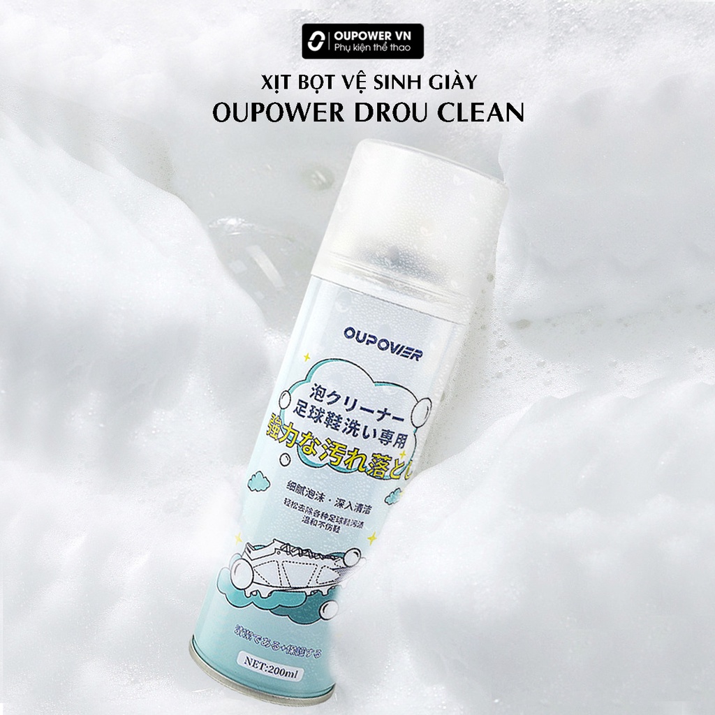 Xịt vệ sinh giày OUPOWER DROU CLEAN làm sạch vết bẩn thông thường, không gây hại da giày và da tay