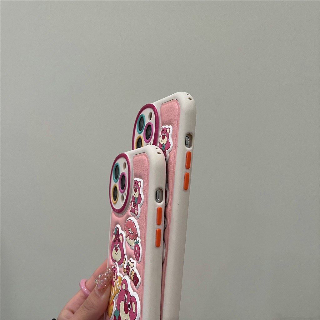 Ốp Điện Thoại Da Viền TPU Dẻo In Họa Tiết Hoạt Hình Dễ Thương Cho iphone 14 Pro Max 13 Pro Max 12 Pro Max
