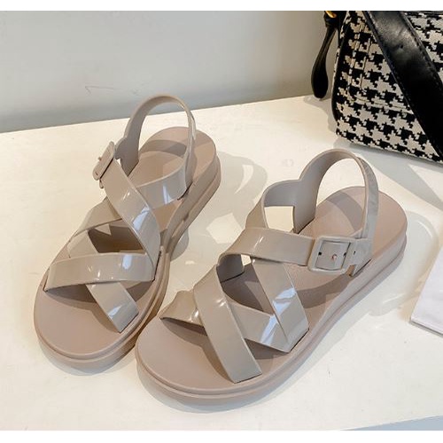 Dép sandal nữ Ulzzang quai chéo, dép quai hậu nữ đi học đi chơi thời trang đế cao dẻo mềm thời trang DS06