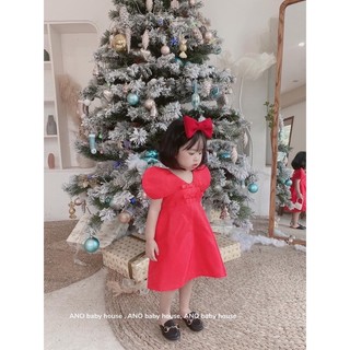 Váy tac ta đỏ kèm nơ trẻ em
