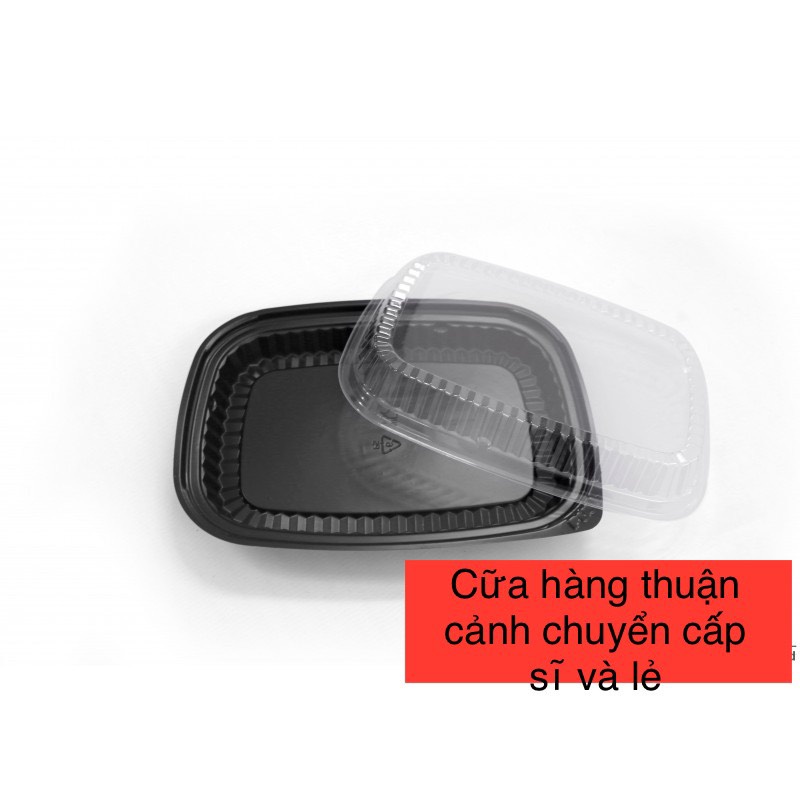 Hộp đế đen đựng thực phẩm HT203
