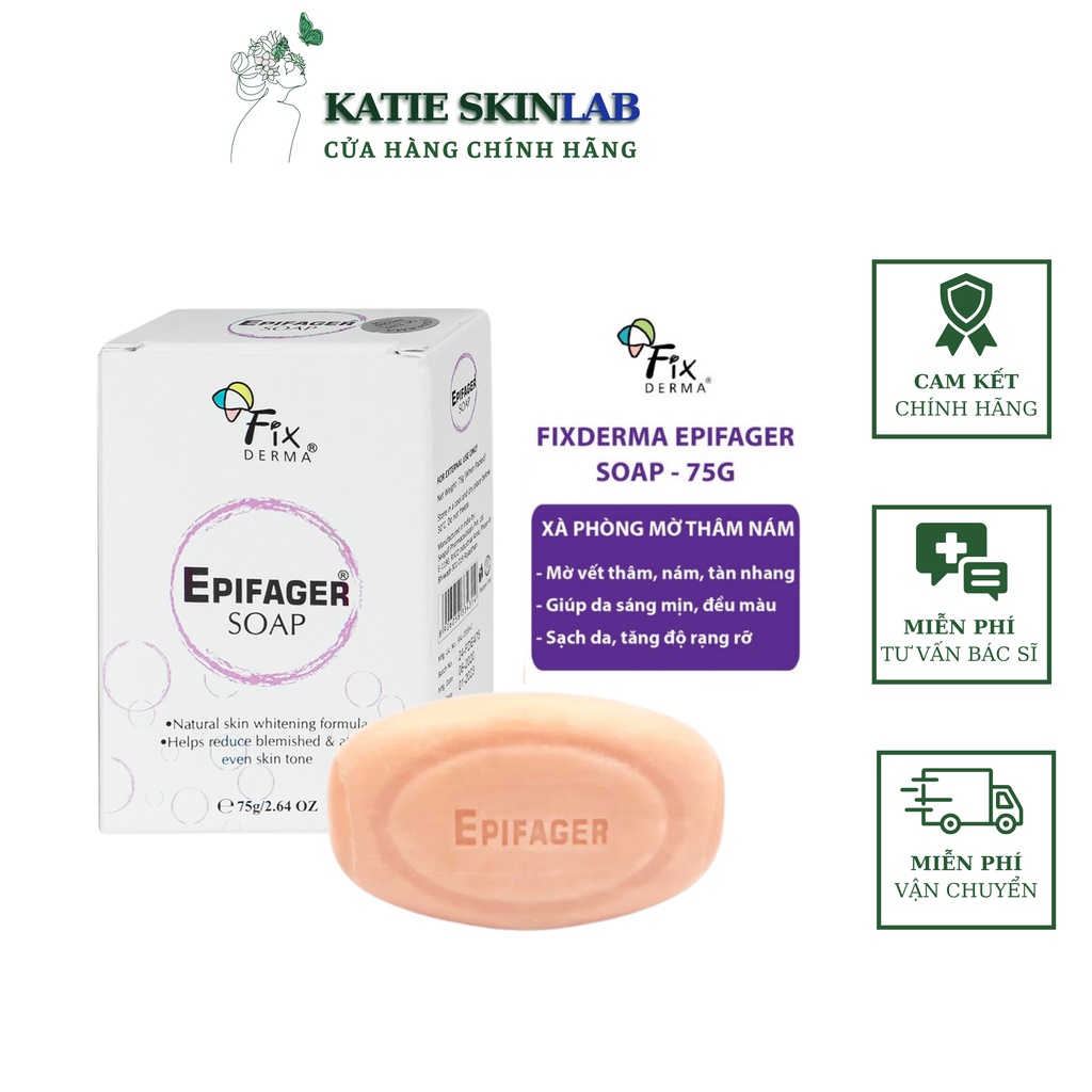 Xà Phòng Trắng Sáng Da , Mờ Thâm Fixderma - Epifager Soap (mất vỏ giấy)