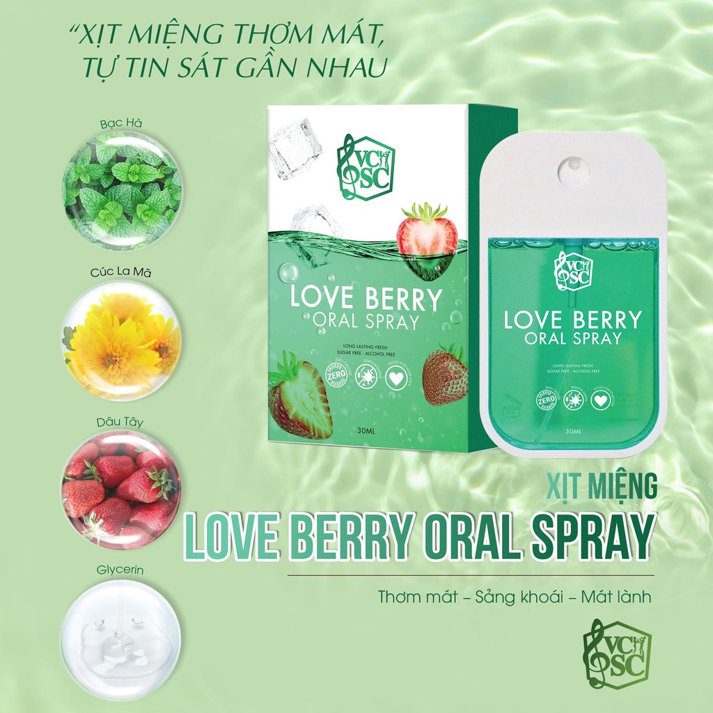 Mẫu Mới Xịt Thơm Miệng Love Berry Oral Spray VCSC