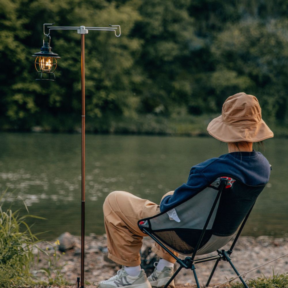 Thanh Treo Đèn, Cột Treo Đồ Có Móc Treo Đôi Dã Ngoại Ngoài Trời Gấp Gọn Hợp Kim Nhôm Thiết Kế Tiện Lợi Cool Camp