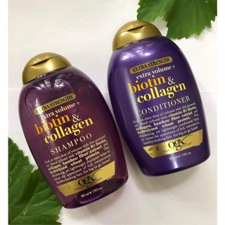 Dầu gội và xả Ogx Extra Volume Biotin & Collagen 385ml - Mỹ