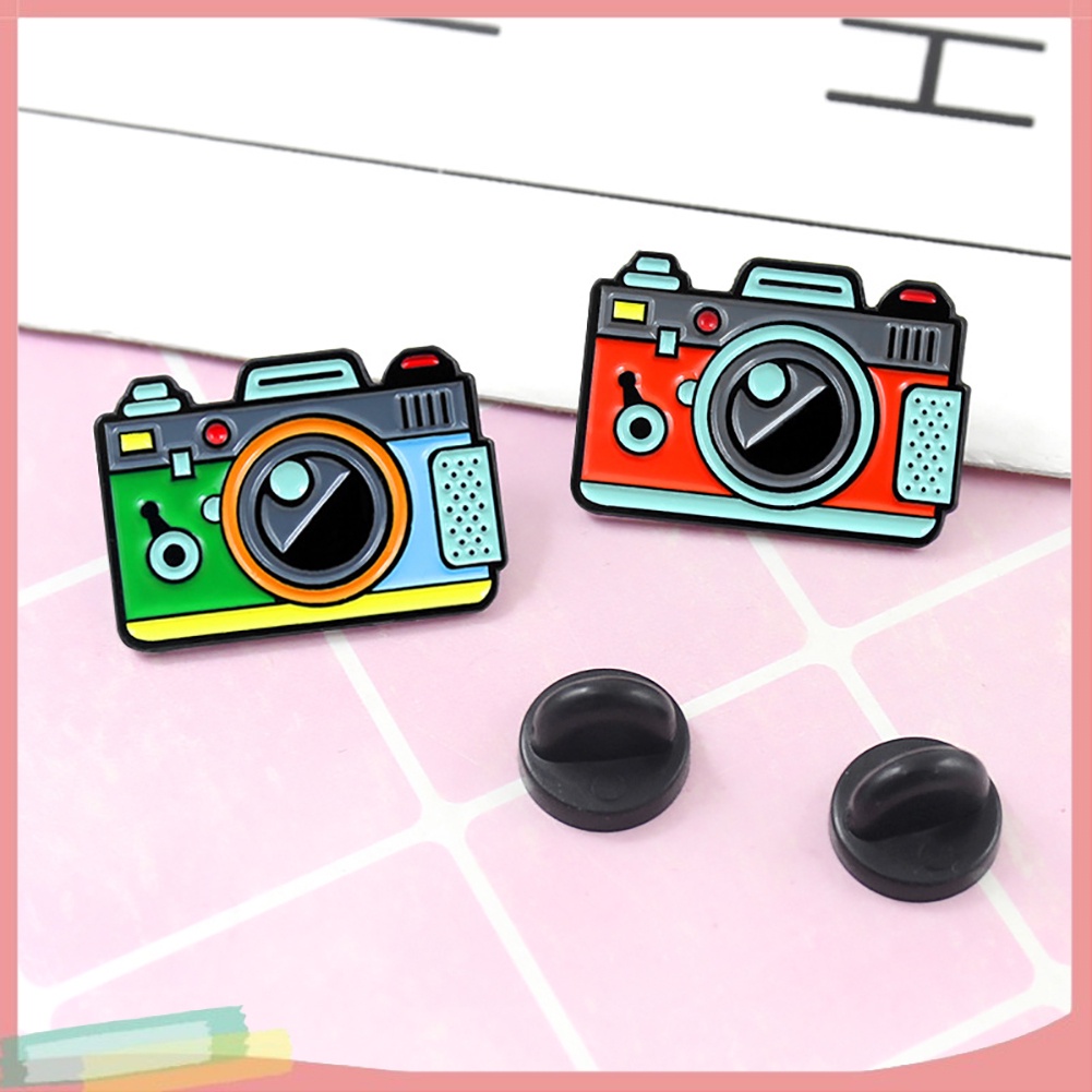 【LK】Cartoon Multicolor Camera Badge Collar Lapel Brooch Pin Clothes Decor